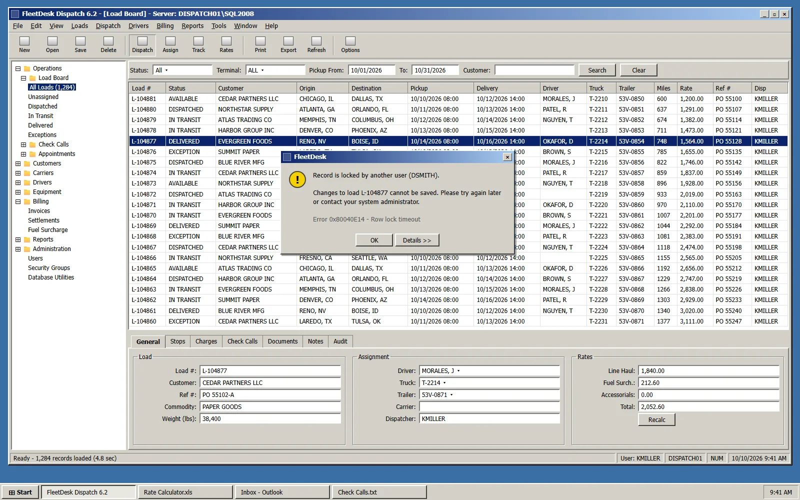 Before: FleetDesk 6.2 · Windows desktop — fictional logistics concept